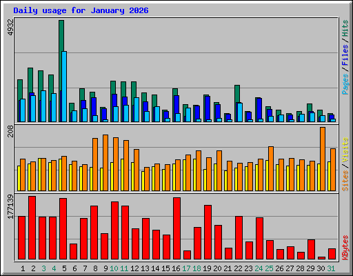 Daily usage for January 2026