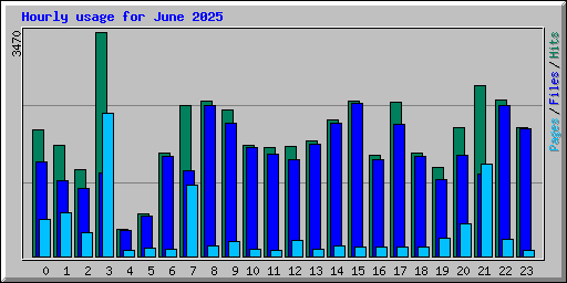 Hourly usage for June 2025